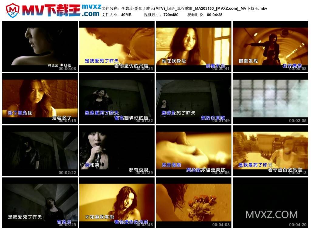 李慧珍-爱死了昨天(MTV)_国语_流行歌曲_MA203150